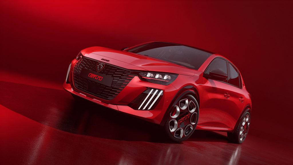 Un escenario simbólico Peugeot E-208 GTi