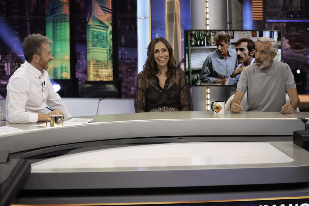 Pablo Motos, con Imanol Arias y María Barranco