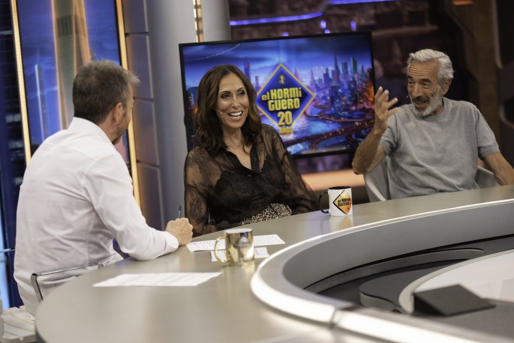 Pablo Motos, con Imanol Arias y María Barranco