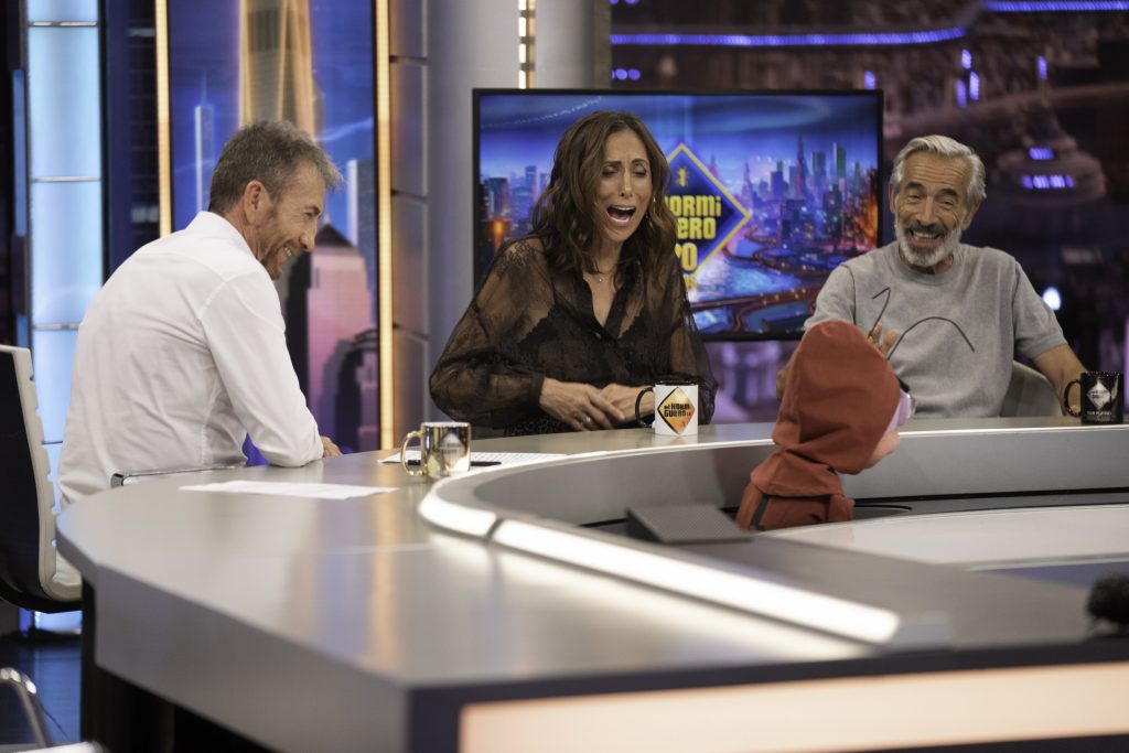 Pablo Motos, con Imanol Arias y María Barranco