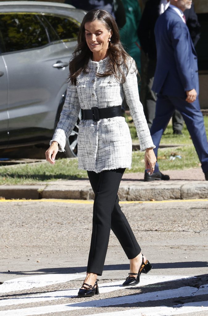 Chaqueta de tweed reciclada La reina Letizia