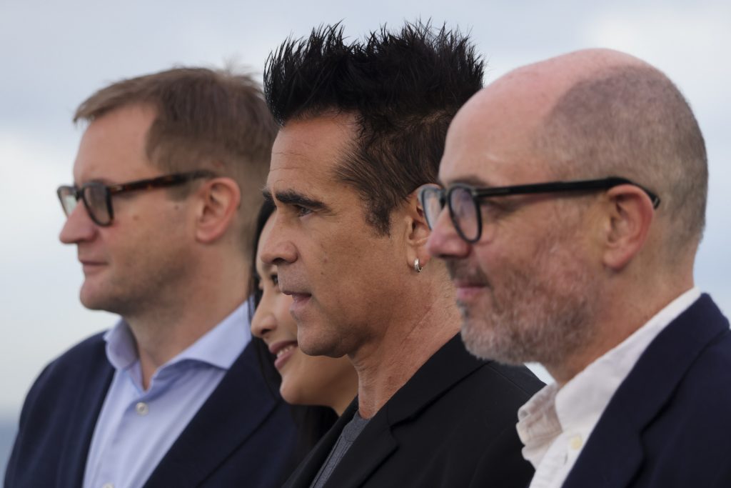 Mike Goodridge, Fala Chen, Colin Farrell y Edward Berger 